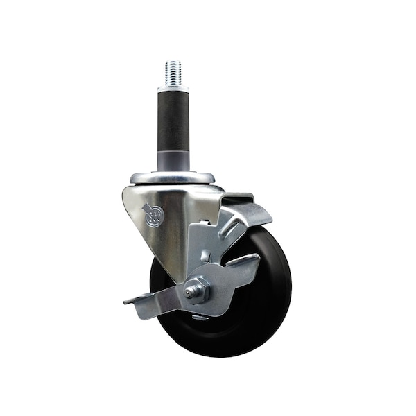 3.5'' SS Soft Rubber Swivel 1'' Expanding Stem Caster with Brake